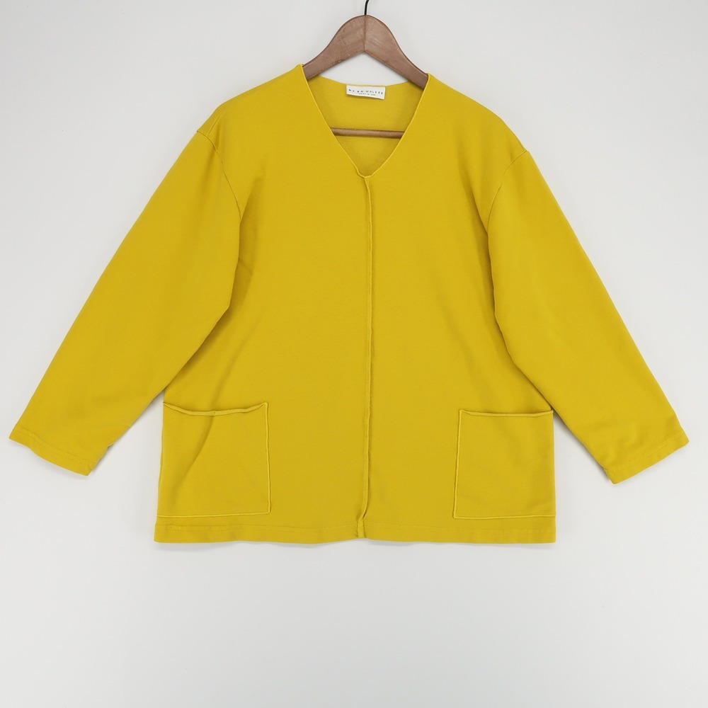 bryn Walker Mustard Yellow Long Sleeve V-Neck Top
